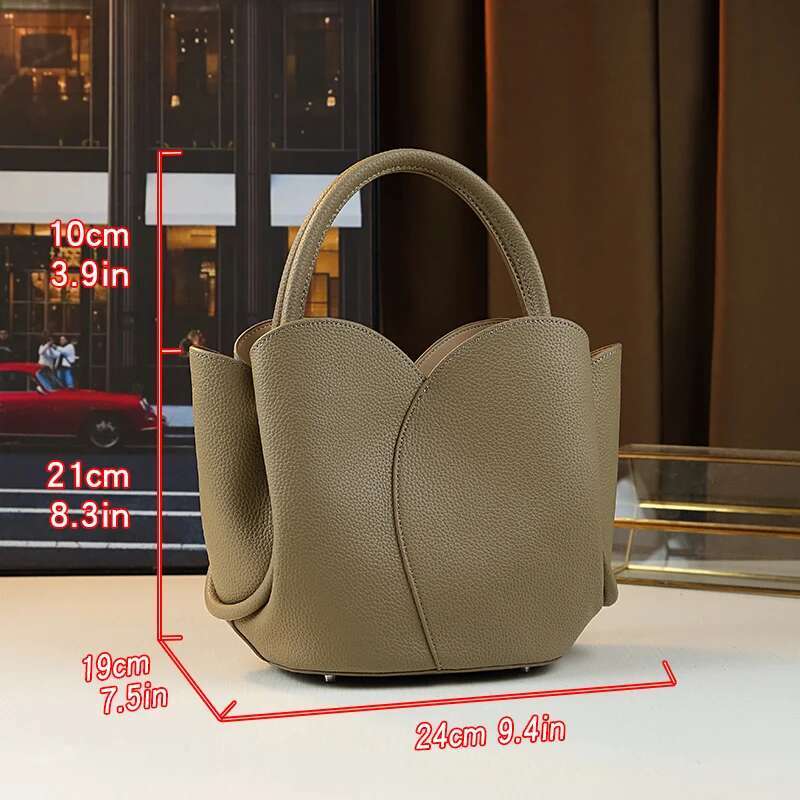 Solid Color, Simple, Atmospheric, Fashionable Handbag, Mother Tulip Bag, Versatile Daily Commuting Crossbody Bag