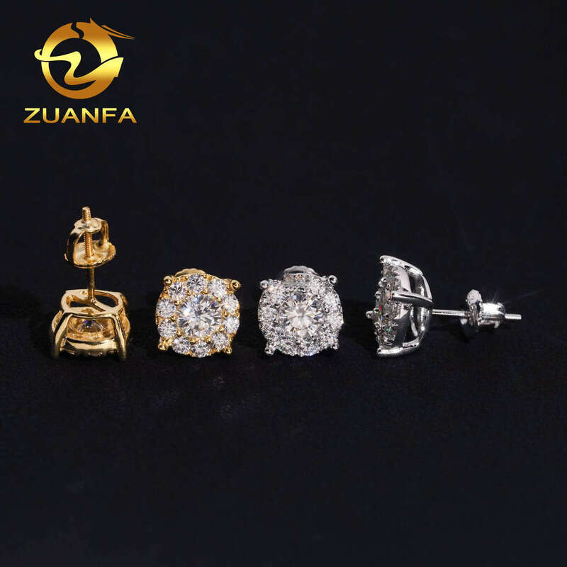 Loose Fashion Jewelry from American Warehouse Iced Out Hip Hop S Screw Back VVS1 Silicon Stone Earrings