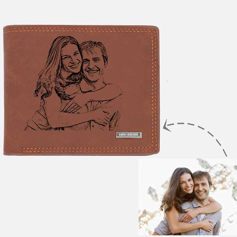 Picture Wallet Fashion Casual Short PU Frosted Multi-Card DIY Wallets Customized Engraving Photo Simple Purse For MenT251119