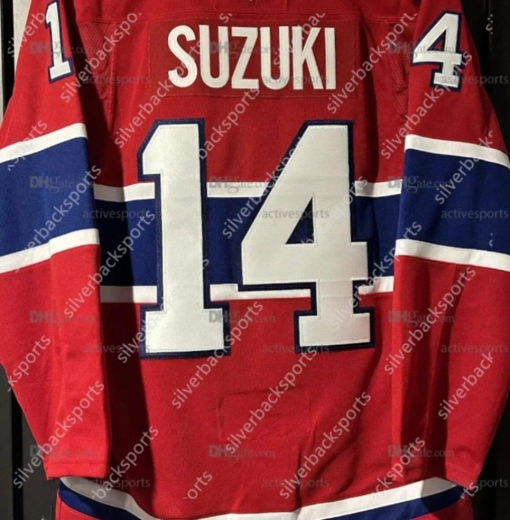 Mens Womens Youth Suzuki Jerseys Caufield Xhekaj Hutson Slafkovsky Gallagher Evans Stitched Name Number Hockey