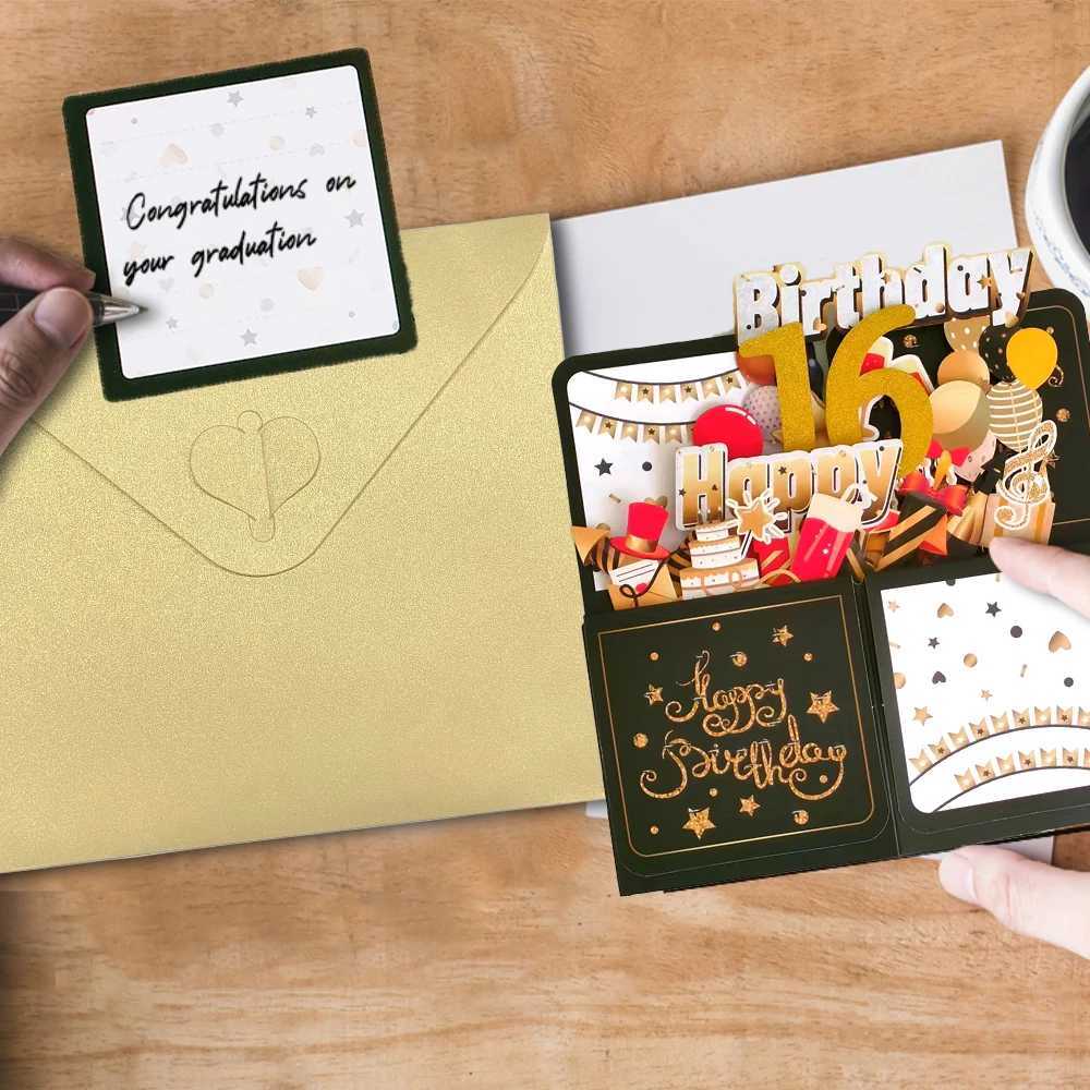 16th 3D Pop Up Birthday Card with Envelope16th Birthday Card for Him or HerHappy Birthday 3D Card for Boys or Girls1pcs G251119