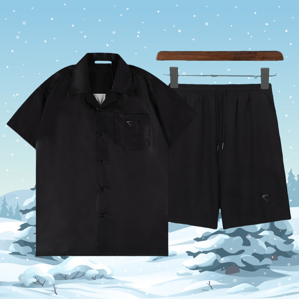 Popular Designer mens set summer fashion t shirt set tiger Print Short sleeved shirt set Casual shirt and short loose silk shirt tees Beach Shorts shirt