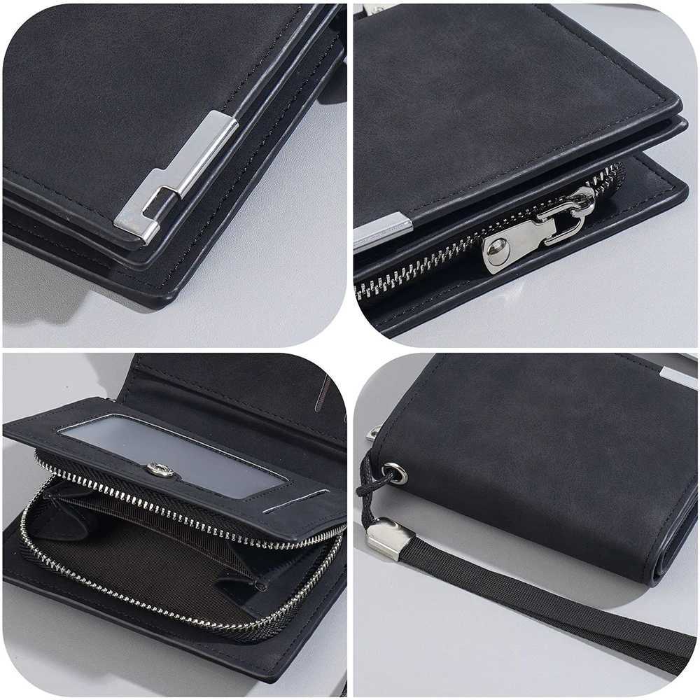 New High Quality Simple Men Wallets Zipper Card Photo Holder Simple Female Coin Purse Large Capacity Card Clips Wallet For MenT251119