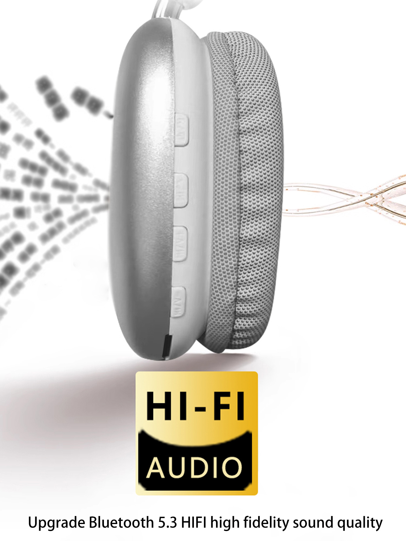 Wireless Bluetooth Headphones with Mic,Long battery life and low latency,Lightweight Headset with Deep Bass,Over Ear Headphones for Travel Home Office