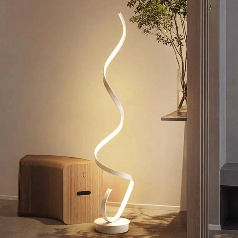 Modern Simple LED Floor Lamp Spiral Shape Aluminum Floor Lights for Living Room Bedside Sofa Corner Home Decor Standing Lamp Led M251119
