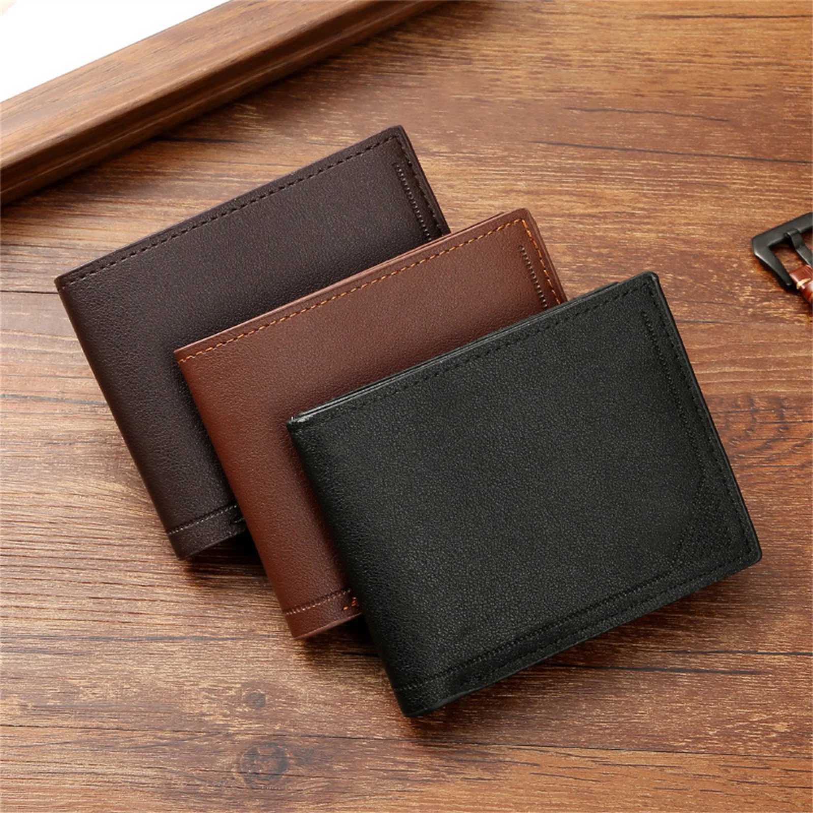 Slim Mens Wallet Short Horizontal Style Pu Leather Thin Card Holder with Multiple Slot Business Money Holder for Men Gift IdeaT251119