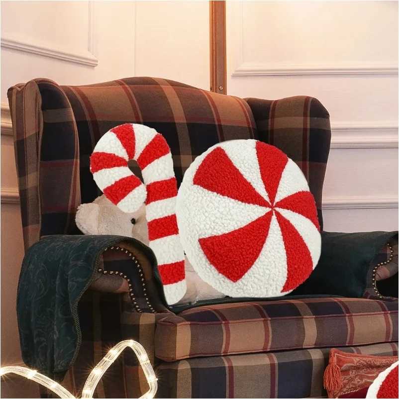 Living Room Sofa Cushion New Candy Plush Creative Christmas Decoration Candy Car Waist M251119