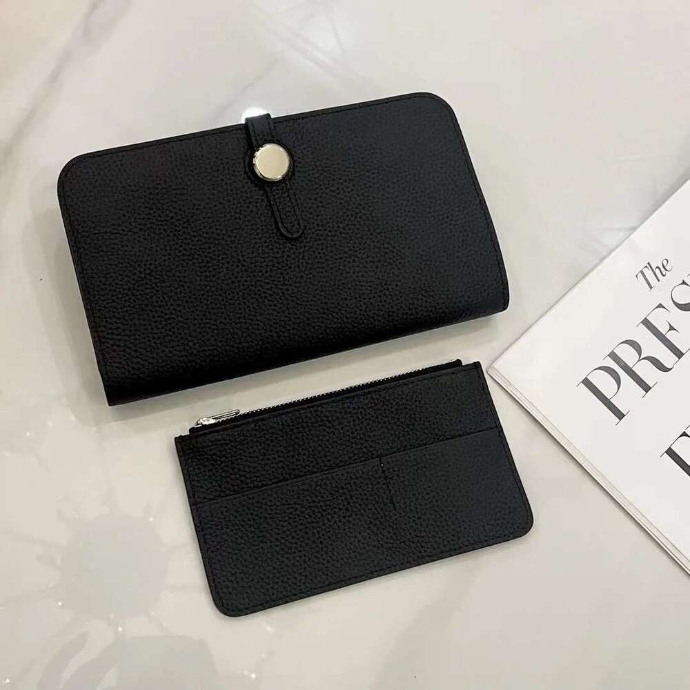 Genuine Leather Women Wallets Long Cowhide Purse High Capacity Gold/Sier Hasp Clutch Bag Brand Design Ladies Billfold