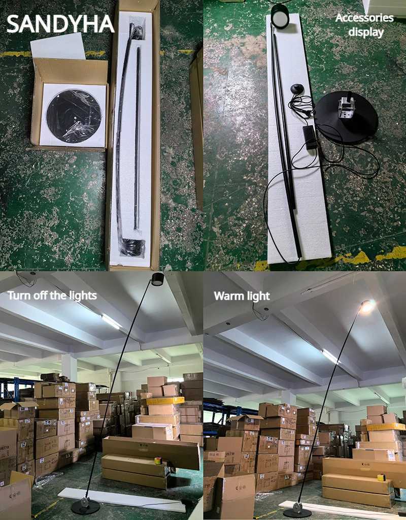 Nordic Home Decorations Floor Lamp Black Long Pole Salon Led Lights Living Corner Sofa Bedroom Bedside Standing Fishing Light M251119