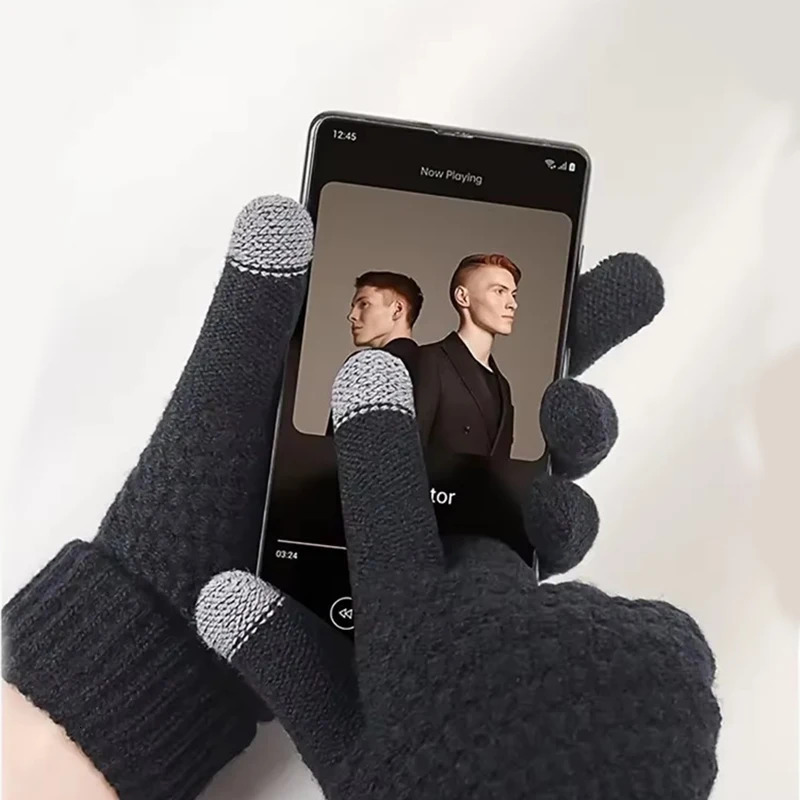 Winter Windproof Hat Scarf Gloves Three Piece Set for Men Outdoor Travel Fleece Wool Warm Knit Hat Cycling Sport Warm Cold Proof251118 - view 3