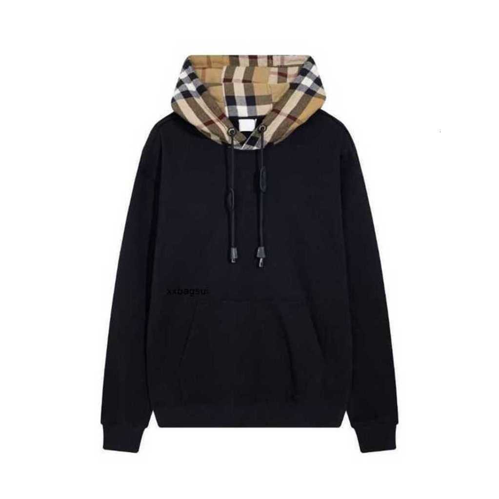 B Designer mens hooded Correct version of autumn and winter lattice Hoodie loose long sleeved sweater for men w Burberrys2 burberries burburryjacket 8CKH