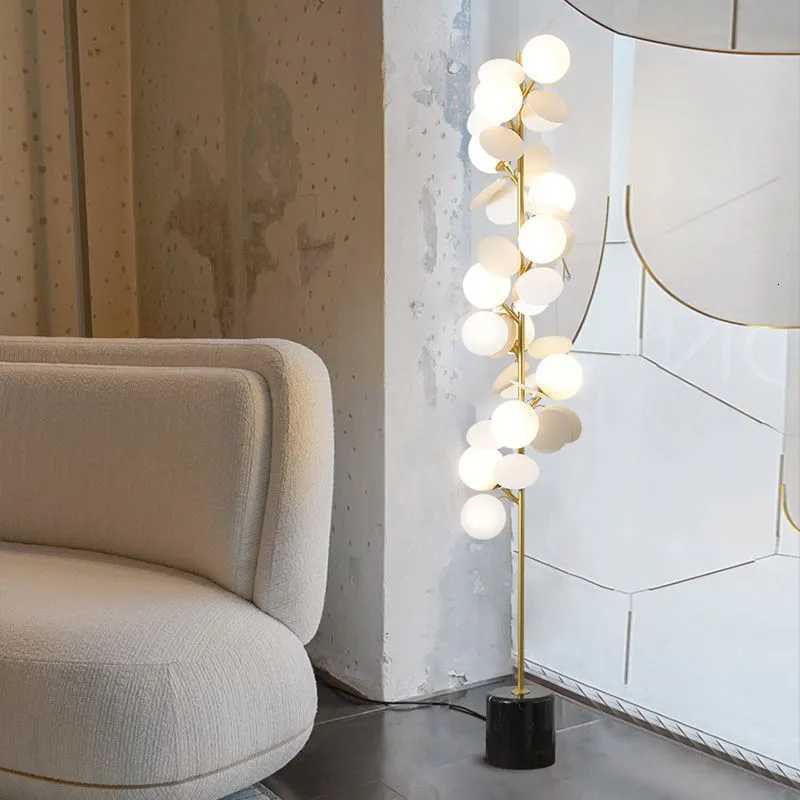 Designer Multicolor Leaf Luxury Floor Lams Living Room Kitchen Bedroom Sofasides Modern Metal Base LED Vertical Lights M251119