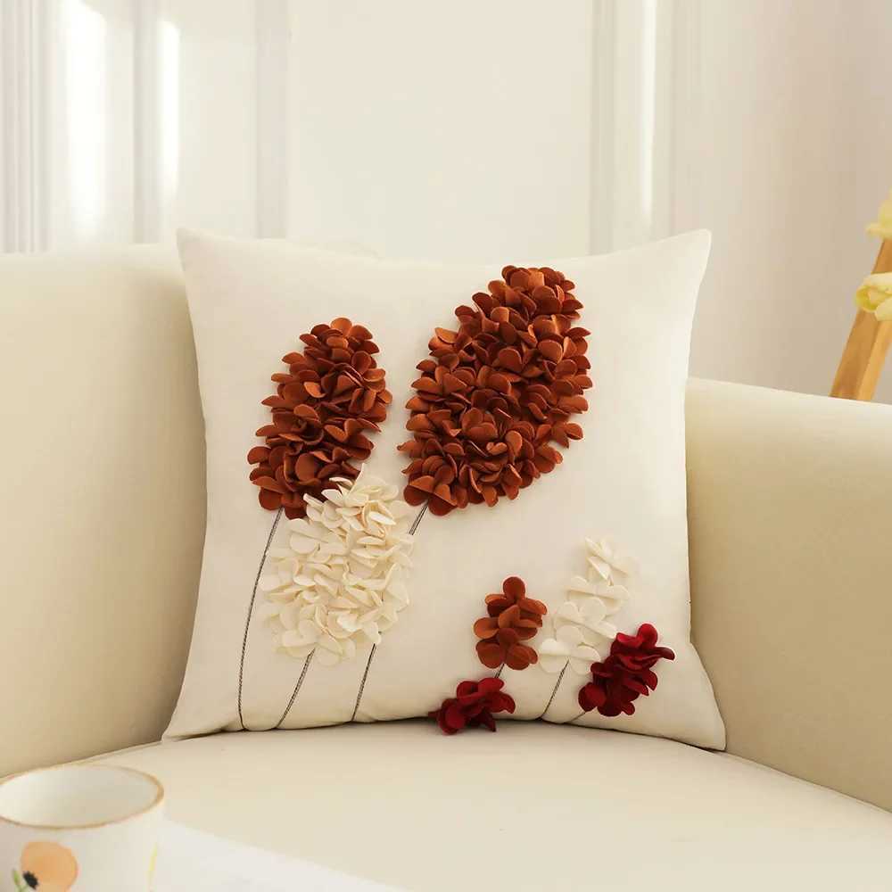 French Style case Flower Tree Patchwork Embroidered Cushion Cover Living Room Bedroom Cover Decorative for SofaM251119