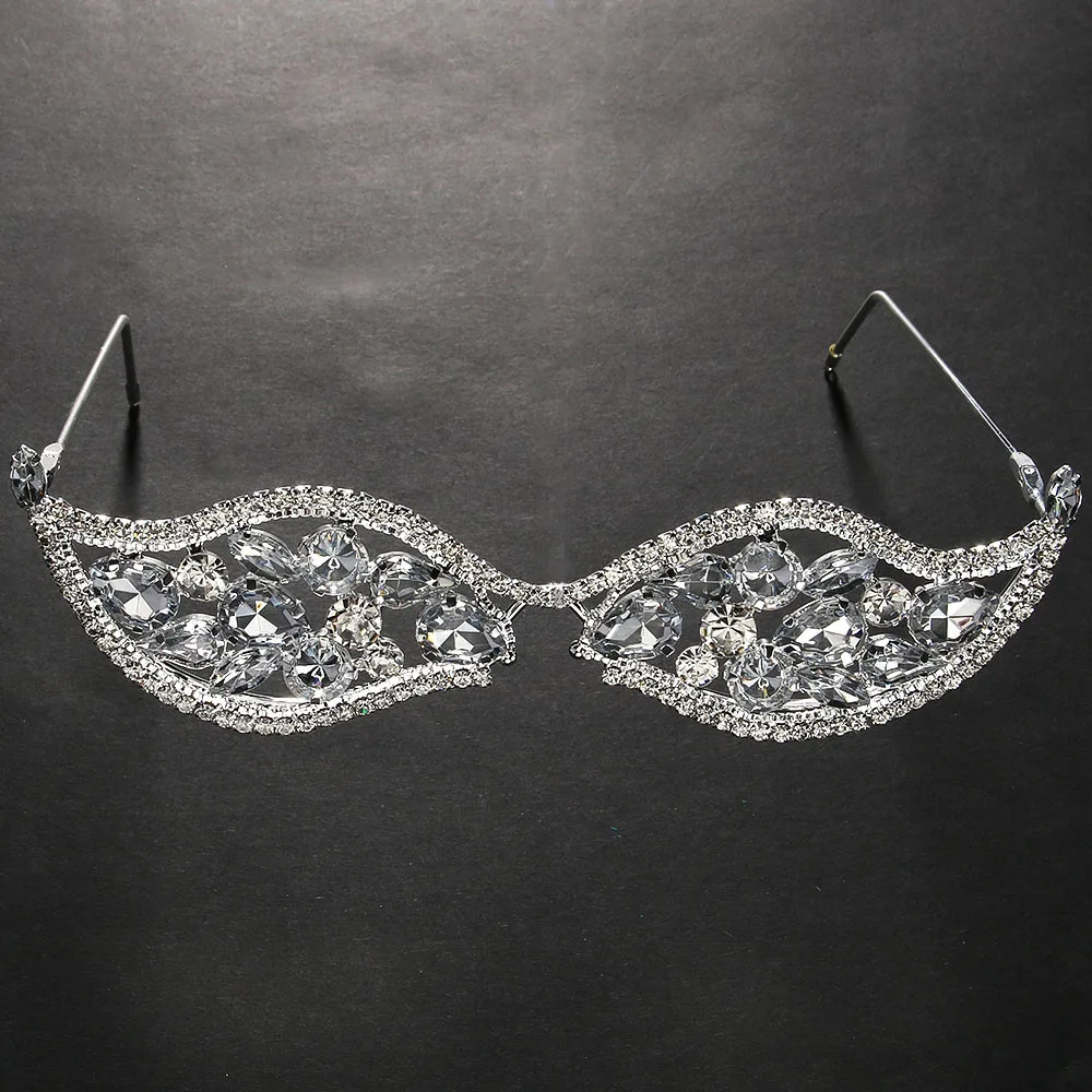 Bling Crystal Geometric Sunglasses Frame for Women Party Jewelry 2024 Ins Fashion Rhinestone Face Accessories Bridal Gifts 251113