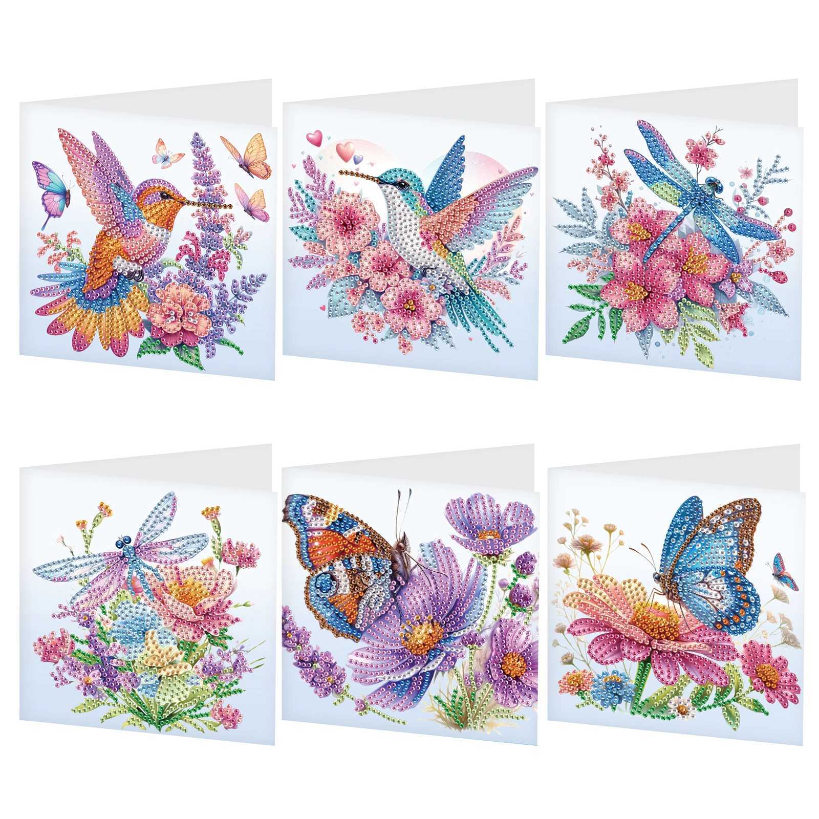 6Pcs Diamond Art Painting Greeting Cards KitsDIY Animals Handmade Festival Greeting Diamond Art Birthday Creative Cards Gifts G251119