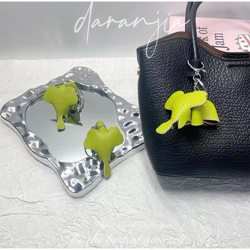 Flower Bag Pendant Genuine Leather Original Exquisite Handmade Simulation Flower Pendant Osmanthus Tulip Keychain 251113