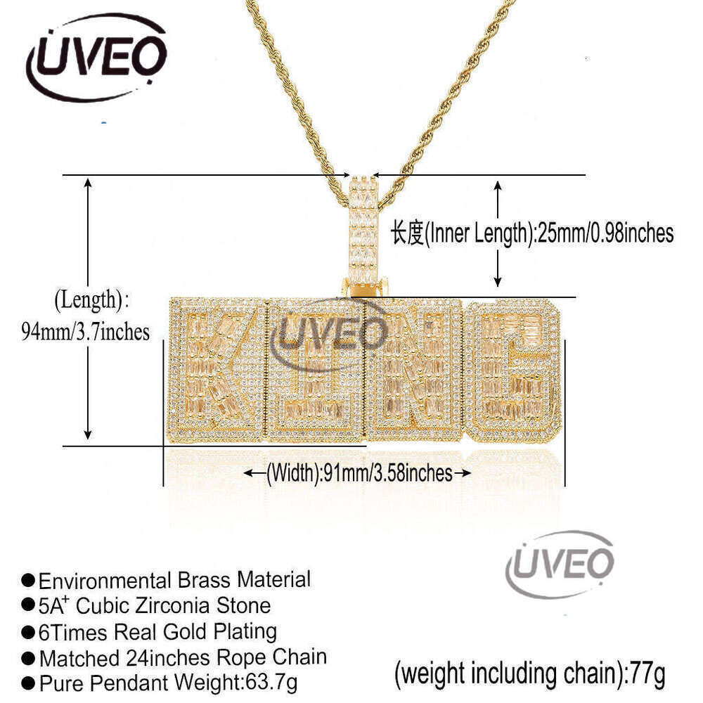 Luxury designer double T-shaped ice out VVS Moissanite Mosaic alphabet pendant, hip hop pendant for men and women