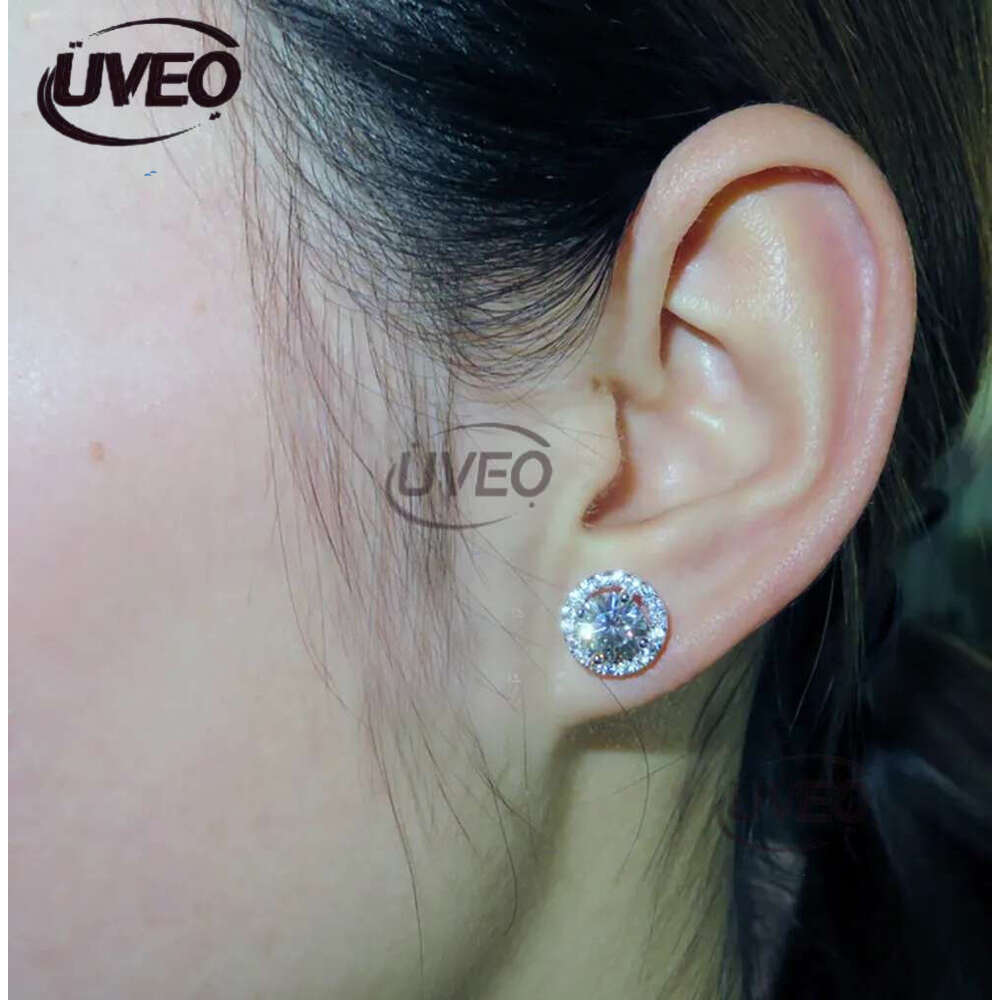 Classic Sterg Sier Stud 4mm Round Simulated Dia Earrings for Women Men Jewelry