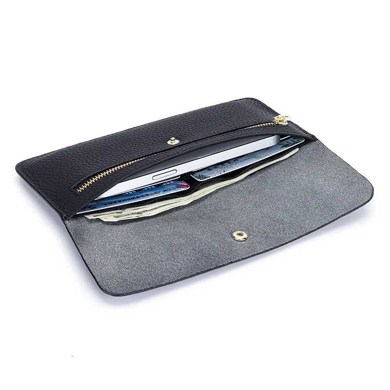Ultra Thin long Wallet for Women genuine leather phone bag Credit Card holder Zipper coin purse minimalist money Clutch walletW251119