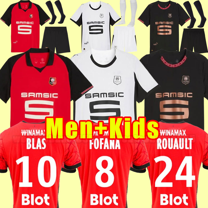 Full Kits Rennes 25 26 Stade Rennais fc soccer Jerseys Doku TERRIER BOURIGEAUD Guirassy CAMAVINGA aguerd niang 2025 2026 maillots foot third Men