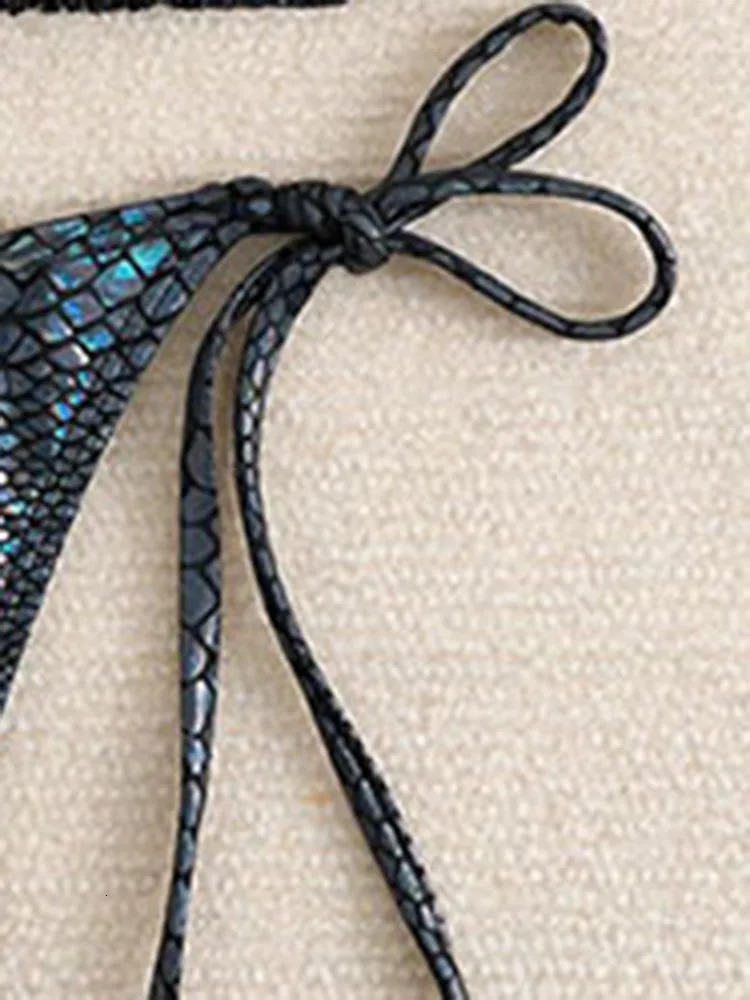 OIINAA Bikini Set Womens Sexy Swimsuit Two Piece Snake Skin Printed Womens Swimsuit No Back Summer Fashion Beach Wear 250414Z