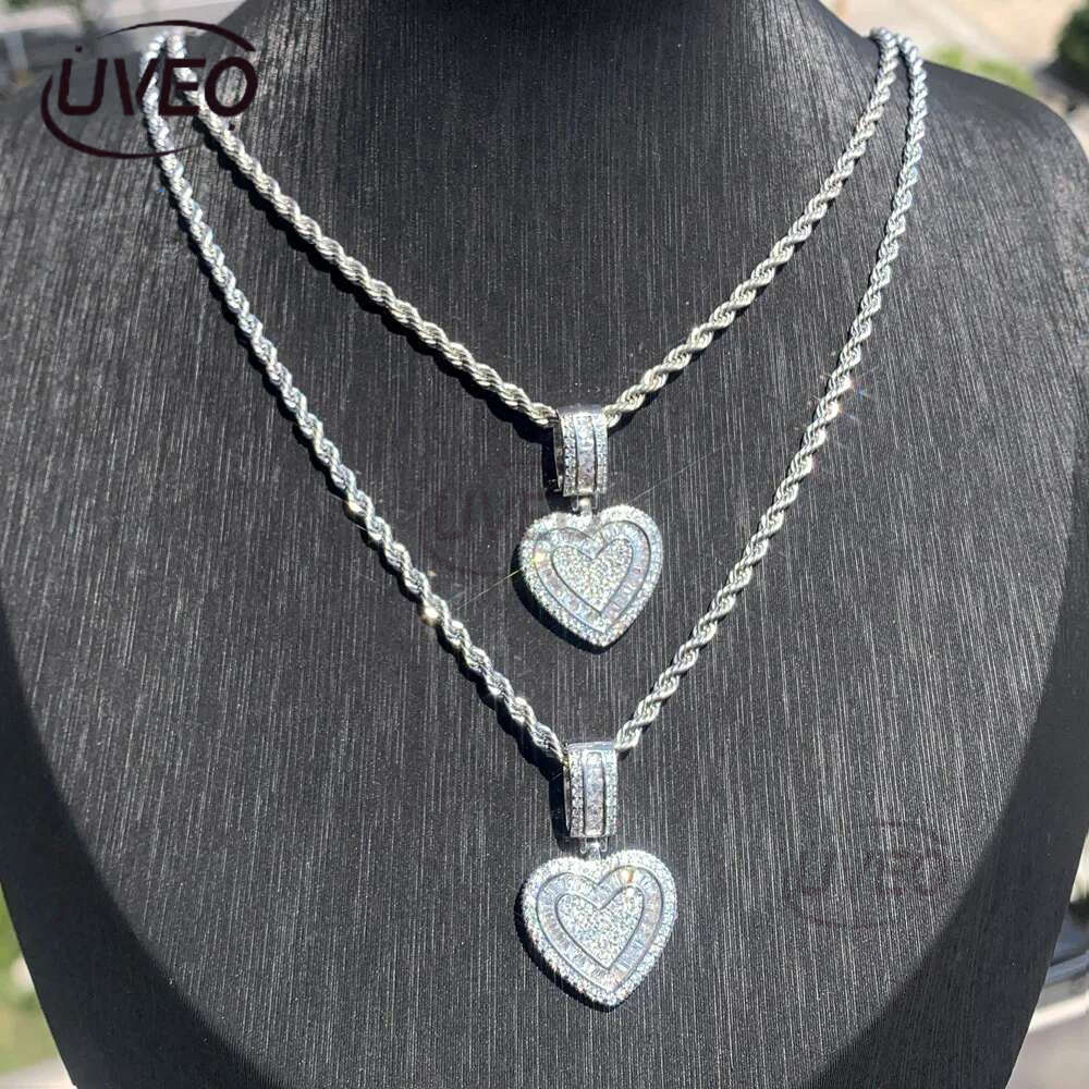 2025 New Fashion Lover Bg 5A Cz Heart Pendant Necklace Iced Out Cubic Zirconia Charm Hip Hop Jewelry for Girls Women Gift