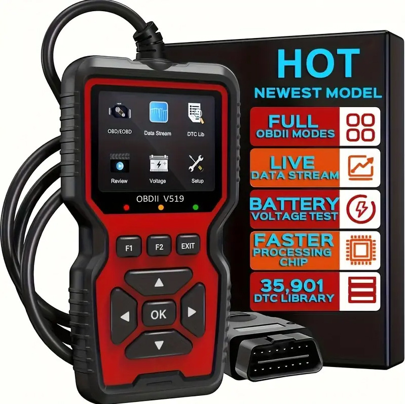 Universal V519 OBD2 Scanner Truck and Car Code Reader OBDII Diagnostic Code Reader Tool for Check Engine Light Read/Erase Codes