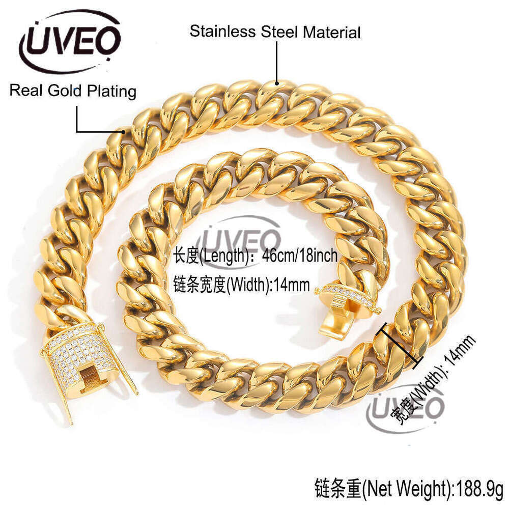 Luxury Hip Hop 6-18mm sterling silver Ice out VVS Moissanite Necklace Bracelet Cuban Chain Free delivery