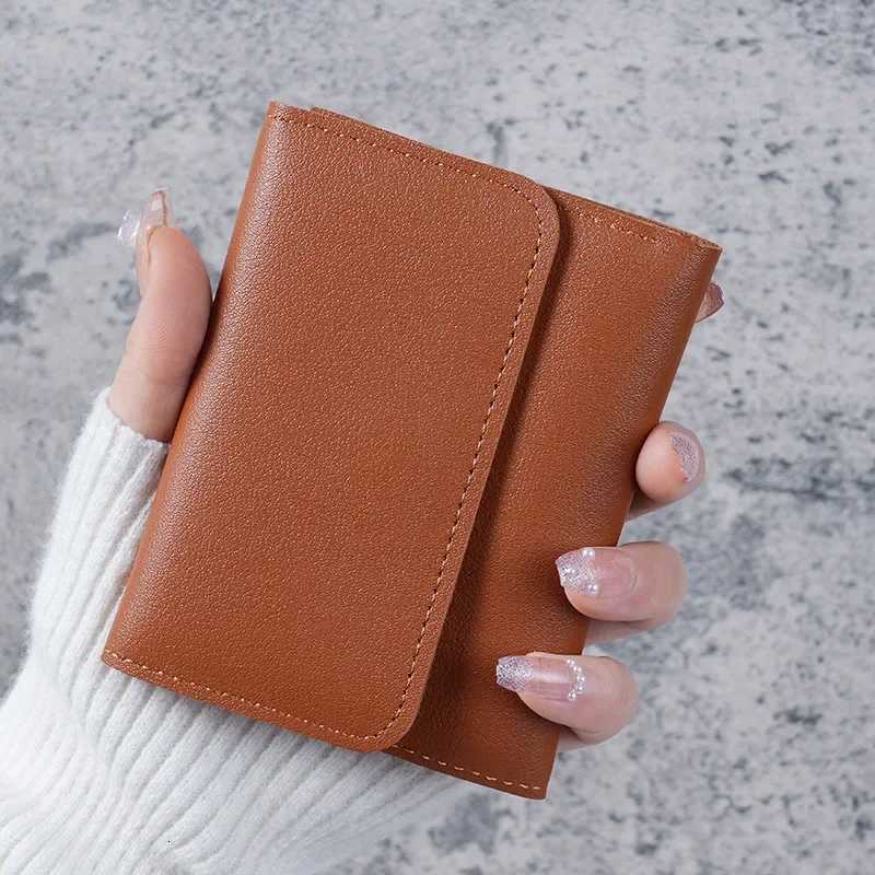 Korean Simple PU Leather Wallets Women Short Multifunctional Card Holders Key Wallet for Women Coin Purses Key Wallets BagsT251119
