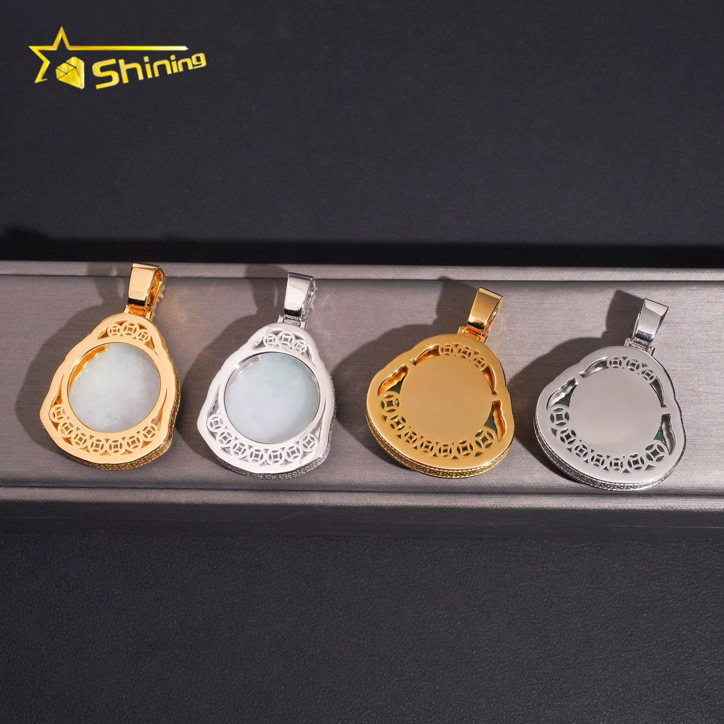Hot Selling Jade Pendant Collection Hip Hop Pass Diamond Tester 925 Silver Iced Out Moisaanite Buddha Pendant