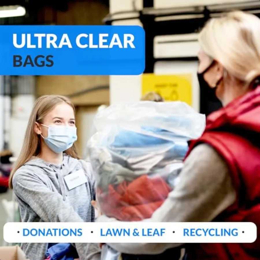 3033 Gallon Trash Bags Heavy Duty 250 Count Bulk Clear Large Trash Bags 30 32 Gallon Made in USA C251119