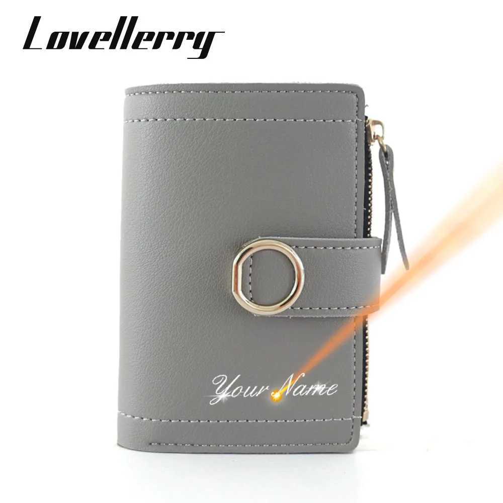 2023 New Short Women Wallets Free Name Customized Fashion Simple Cute Small Female Wallets PU Leather Card Holder Womens PurseT251119