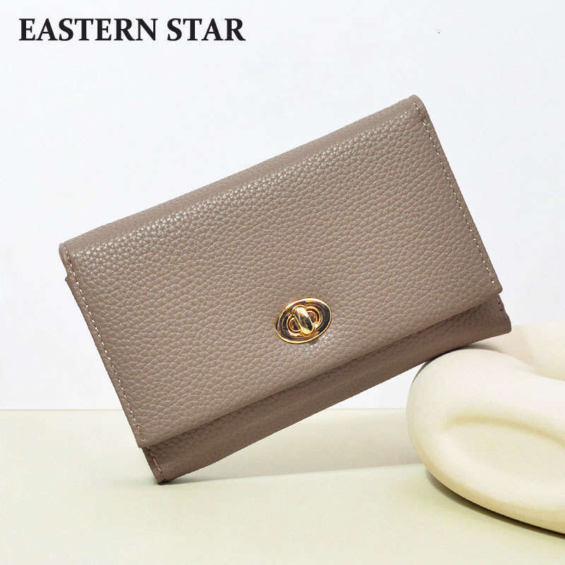 Designer Genuine Texture Short Wholesale PU High-Grade Leather Internet Celebrity Lock Buckle Women's Wallet