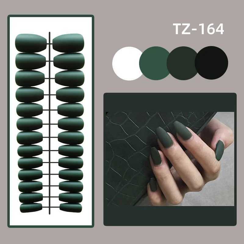 24Pcs/Set Long Round Head Bright Solid Color Press On Acrylic Nail Art Fake Nails Finished Wearing Manicure Reusable False NailsT251118T251119