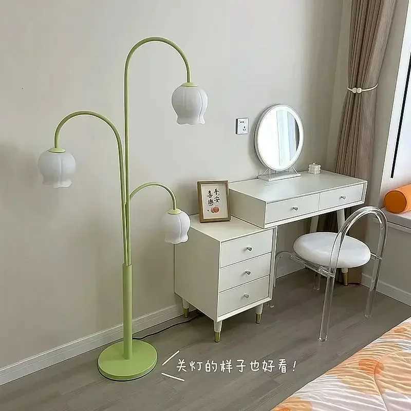 Lily of the Valley cream wind floor lamp flower childrens room vertical bedside lamp bedroom atmosphere lamp M251119