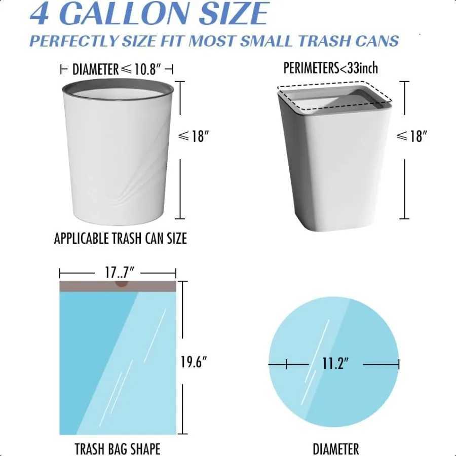 4 Gallon Small Trash Bags NoTearing Drawstring Garbage Bags for Bathroom Kitchen Beachside Breeze Scent 60 Count C251119