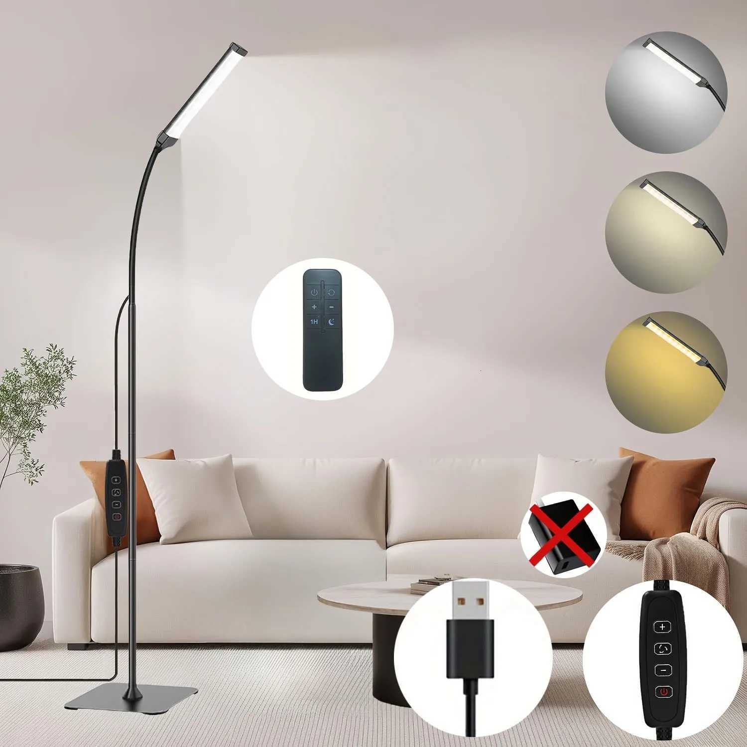 Long table lamp powered by USB 3 color modes available adjustable height and brightness for living room bedroom and study room M251119