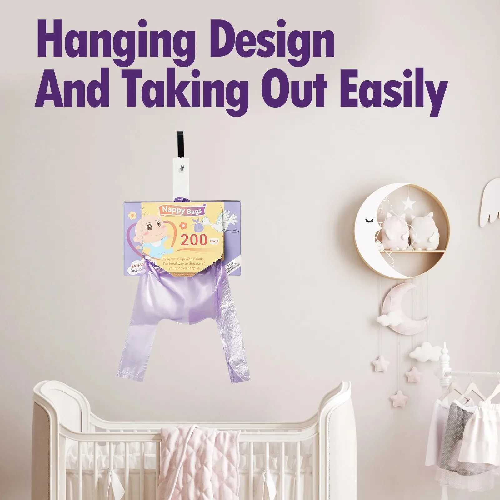 100/200pcs Portable Garbage Bag Disposable Nappy Bags Scented Hygiene Bags For Diaper Disposal Or Feminine Products C251119