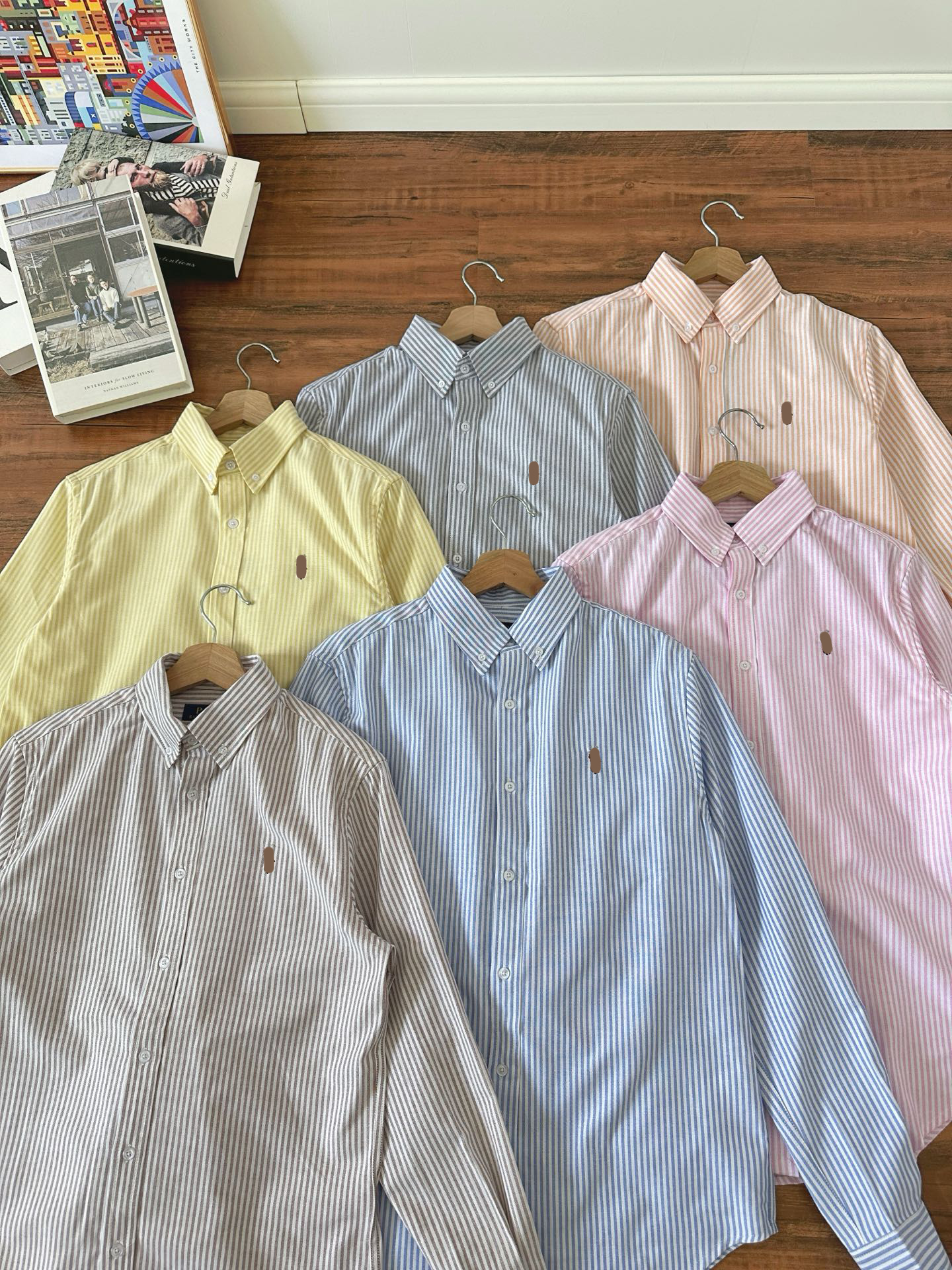 Men's Polo shirts designer polo Leisure Lapel Pure Cotton Spring high-quality Oxford Spun Casual Long Sleeved Shirt with Pony Embroidery Shirt American Size S-XL