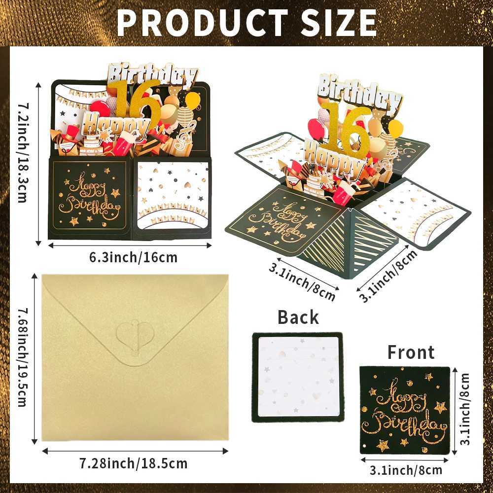 16th 3D Pop Up Birthday Card with Envelope16th Birthday Card for Him or HerHappy Birthday 3D Card for Boys or Girls1pcs G251119