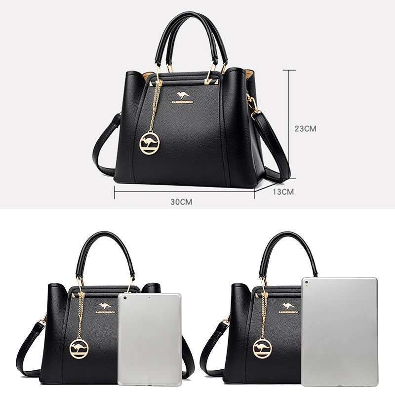 Soft Leather Handbags Women Bags Designer 3 Layers Shoulder Crossbody Sac Ladies Large Capacity Shopping Messenger Tote