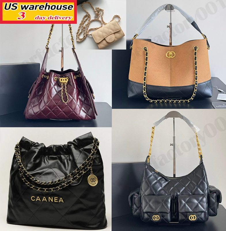 10A NEW 25 bag luxury Classic Flap high quality 22 25 caviar women designer bag sheepskin diamond grid chain capacity bucket bag hand-held single shoulder bag tote bag