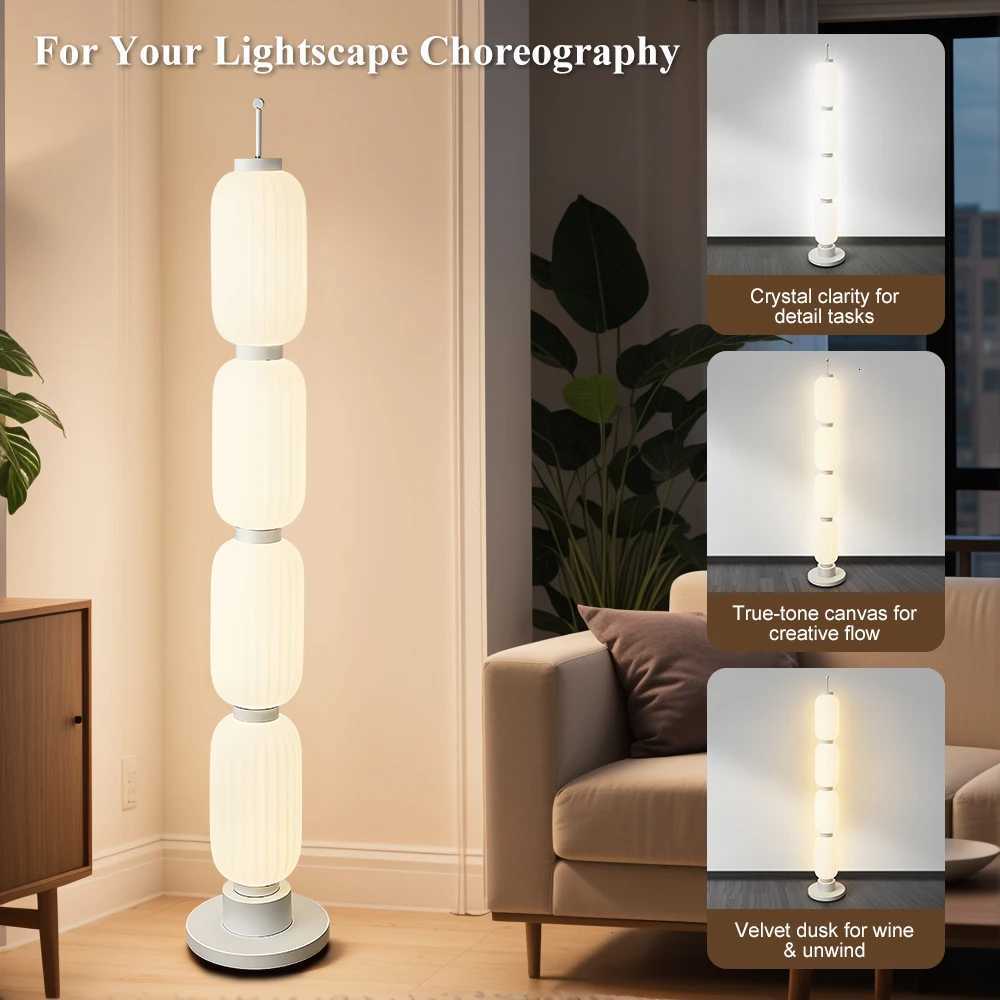 Modern Long Floor Lamp Nordic Minimalist standing lights Living Room sofa Study Bedroom Cream Lampshade Iron Base LED lighting M251119