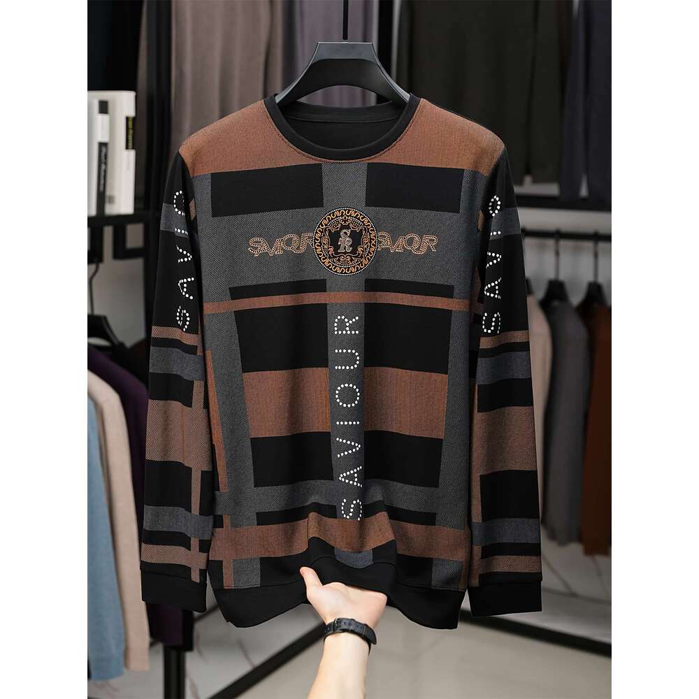 Original Quality Men's O-Neck T-Shirt Exquisite Letter Jacquard Long Sleeve Autumn Versatile Commuting Sports Casual Menswear - view 4