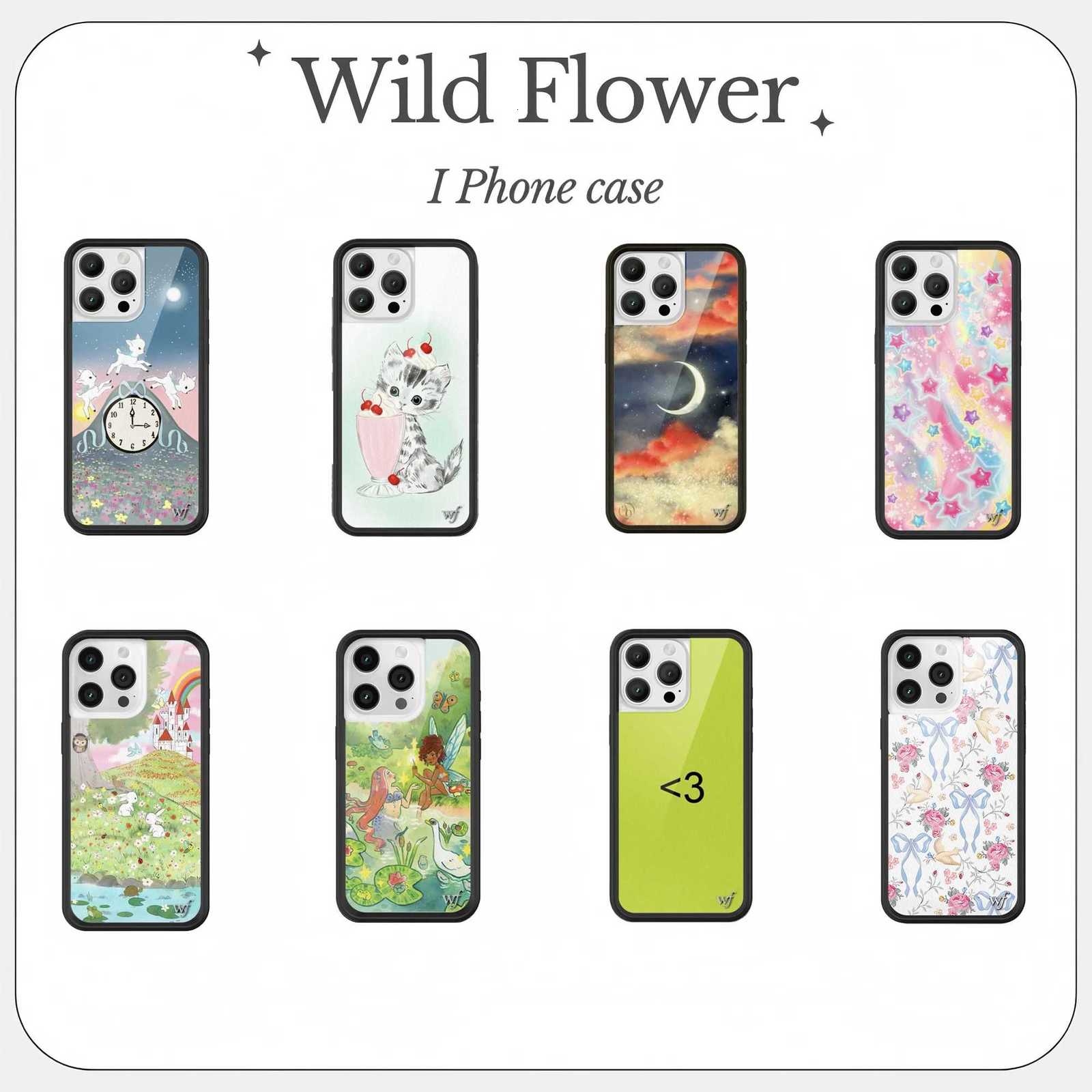 Wildflower 3D Ins Phone Case for iPhone 16 15 14 13 12 Pro Max Plus 16pro 15pro WF Cute Cartoon Cover Funda case 16 15 Y251118