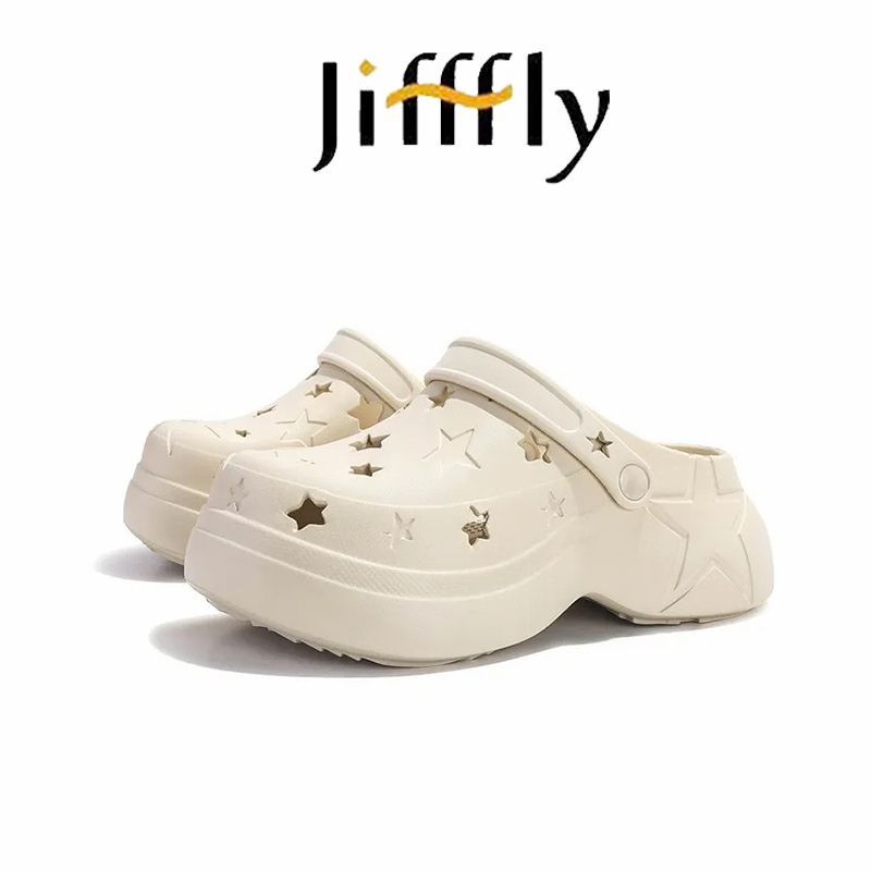 Jifffly Designer Fashion Sandals Star Shoes Men's and Women's Height Boosting Thick Bottom Soft Elastic Pool Beach Slippers Free Shipping