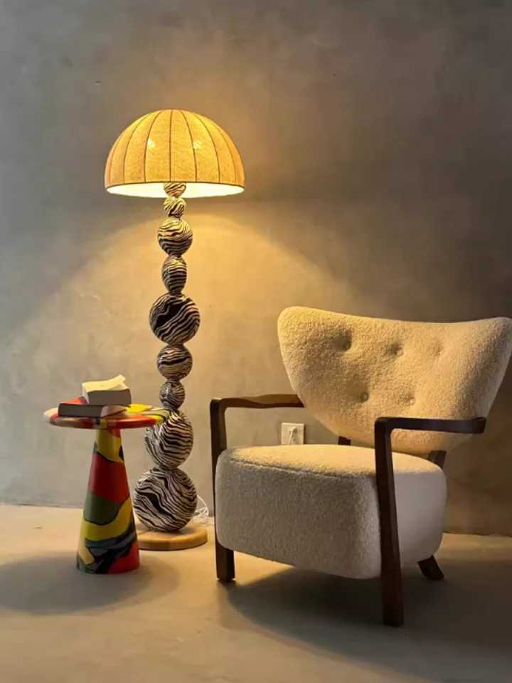 Medieval Zebra Floor Lamp Living Room Sofa Standing Lamp Design Bedroom Decoration Desk Lamp Sphere Ornament Light LED M251119