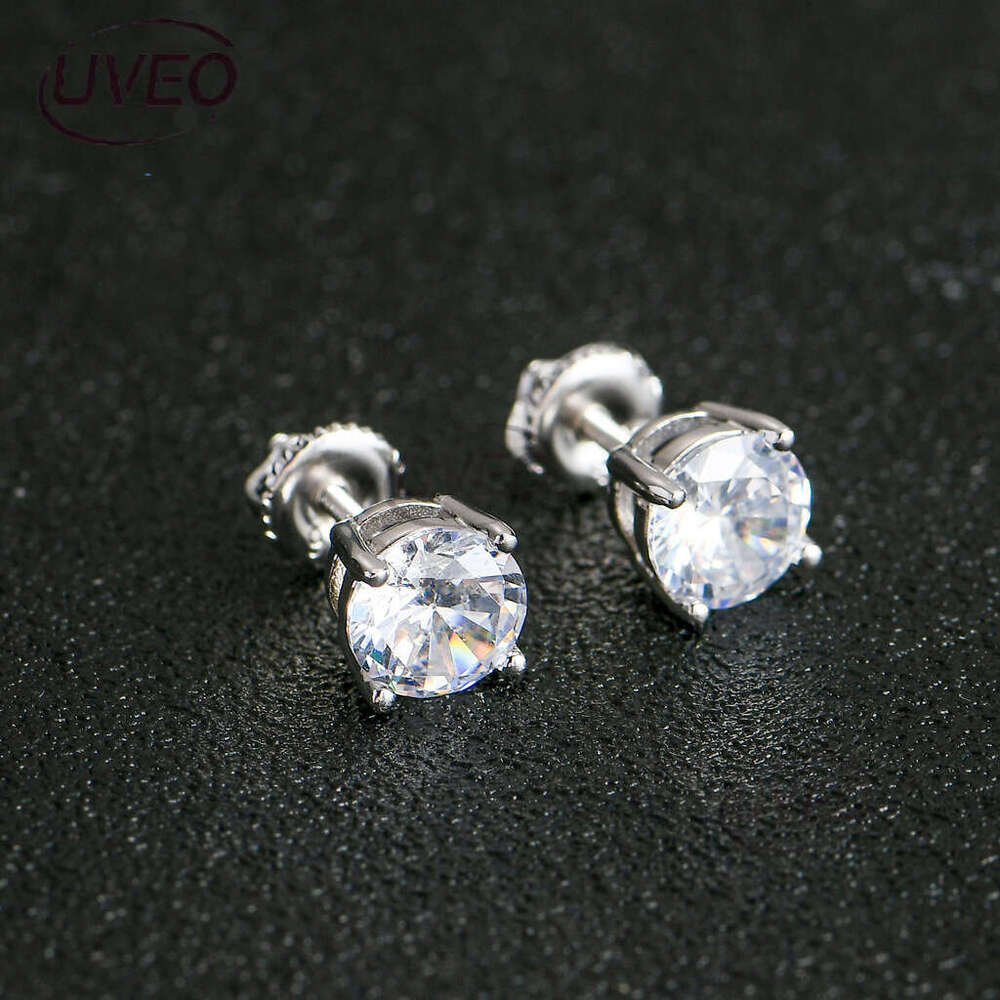 Luxury Hip Hop GRA Certificate Ice out VVS Moissanite 3mm 5mm 7mm earrings for men and women Free delivery