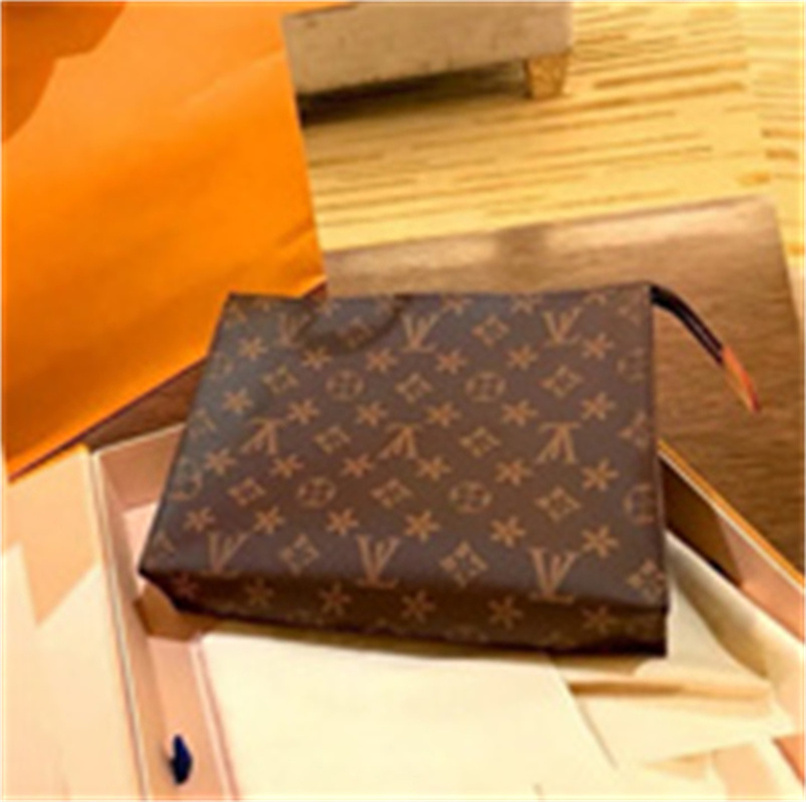 10A NEW Womens Hag / old flower / rectangular handbag women travel makeup bag new designer high quality men wash bag cosmetic bags with dust bag Ladies' Makeup Bag and box
