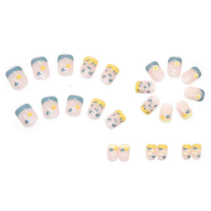 24Pcs/Set Artifical Seamless Removable Fake Nails Wearing Reusable Press-On Nails Ballerina Coffin Cute Kawaii False NailT251118T251119